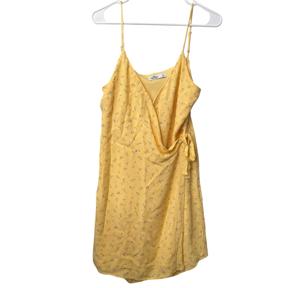 Hollister Yellow Floral Wrap Dress Size L